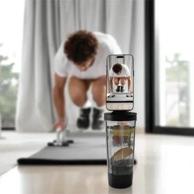Porodo Lifestyle Grip Mix Protein Shaker Bottle - Black